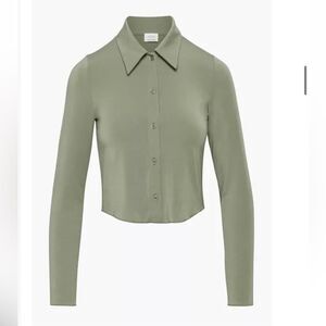 Aritzia Wilfred Pose Waist Longsleeve. 2XS. Bitter Sage.